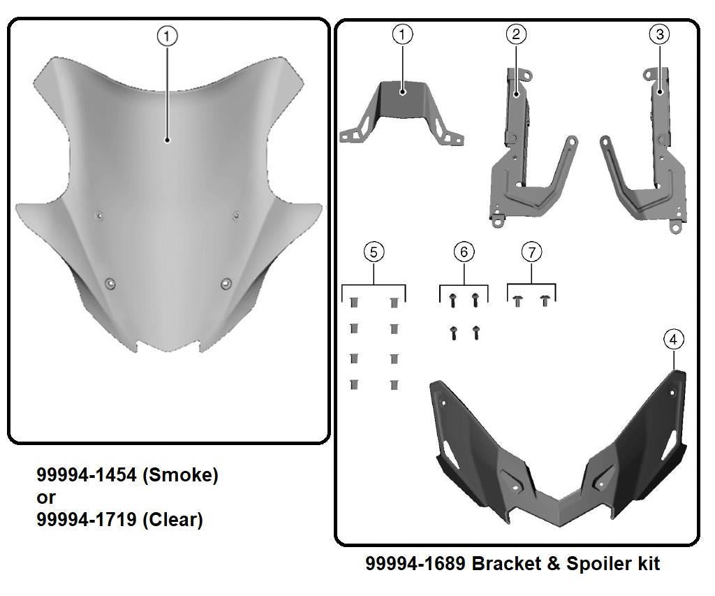 999941719 WINDSHIELDLARGECLEAR kawasaki motorcycles genuine part
